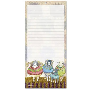 Emma Ball Magnetic Notepad : Sheep in Sweaters