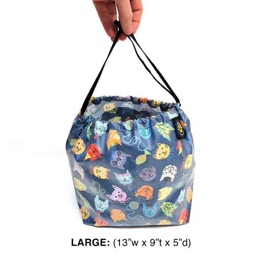 Cinch Bag Large-Alley Cats