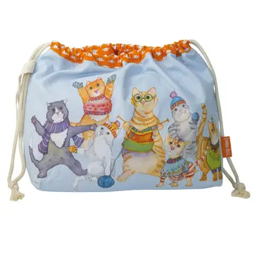 Emma Ball Kittens in Mittens Drawstring Bag