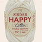 Ball of Sirdar Happy Cotton yarn on a beige background