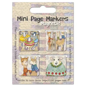 Emma Ball Sheep in Sweaters Set of 4 Mini Magnetic Page Markers