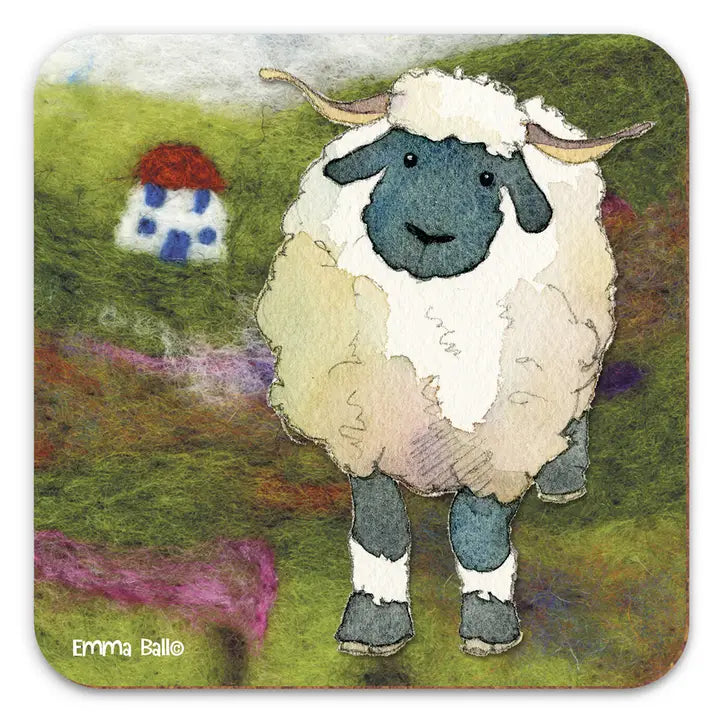 Emma Ball Sheep& Cottage Coaster