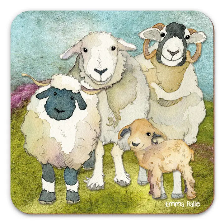 Emma Ball Felted Sheep Family Coaster