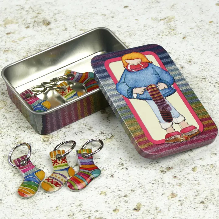 Stitch Markers In A Tin
