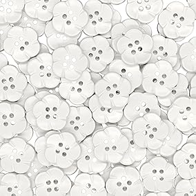 White Flower Resin Button
