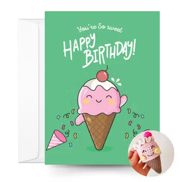 Birthday Card & Ice Cream Crochet Pattern