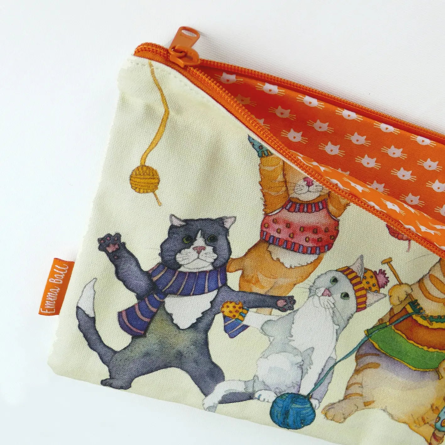 Emma Ball Long Project Bag : Kittens In Mittens