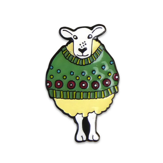 Emma Ball Enamel Pin- Sheep in Green