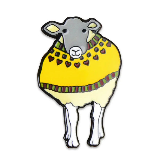 Emma Ball Enamel Pin- Sheep in Yellow