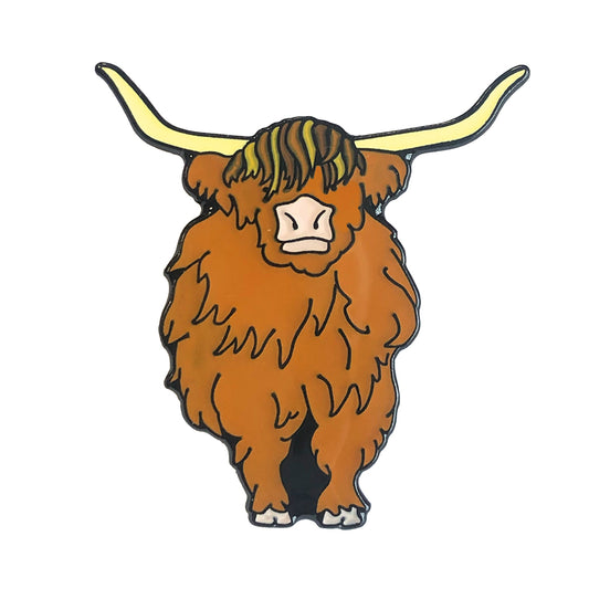 Emma Ball Enamel Pin- Highland Coo