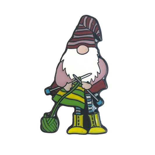 Emma Ball Enamel Pin- Knitting Gnome