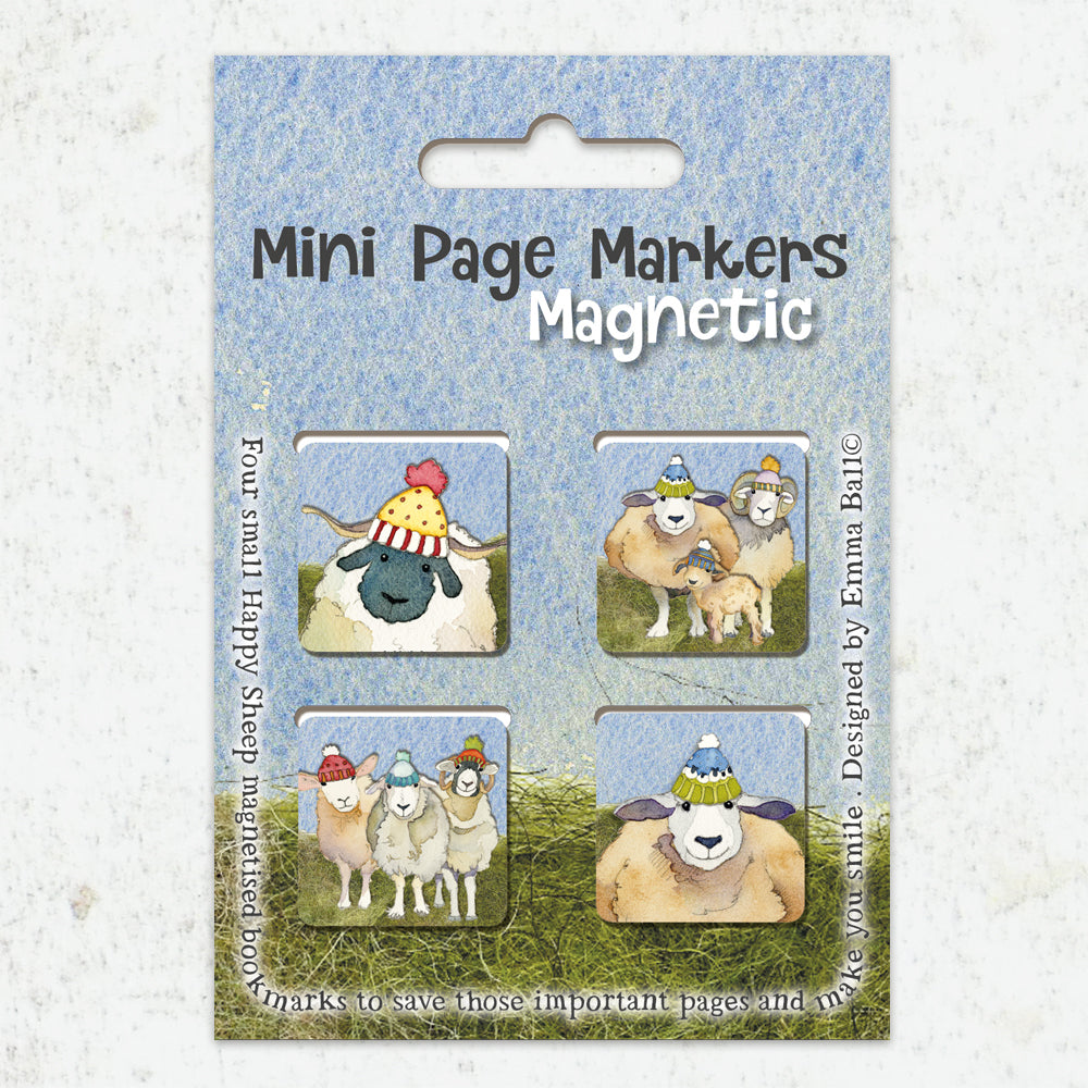 Emma Ball Mini Magnetic Page Markers : Happy Sheep