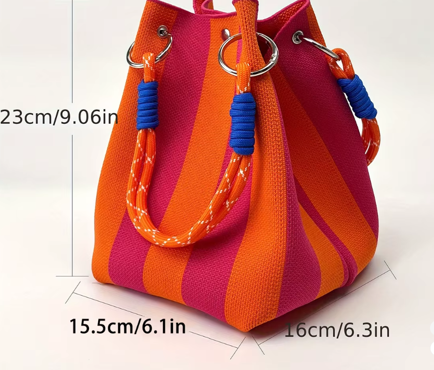 Knitted Retro Bucket Project Bag