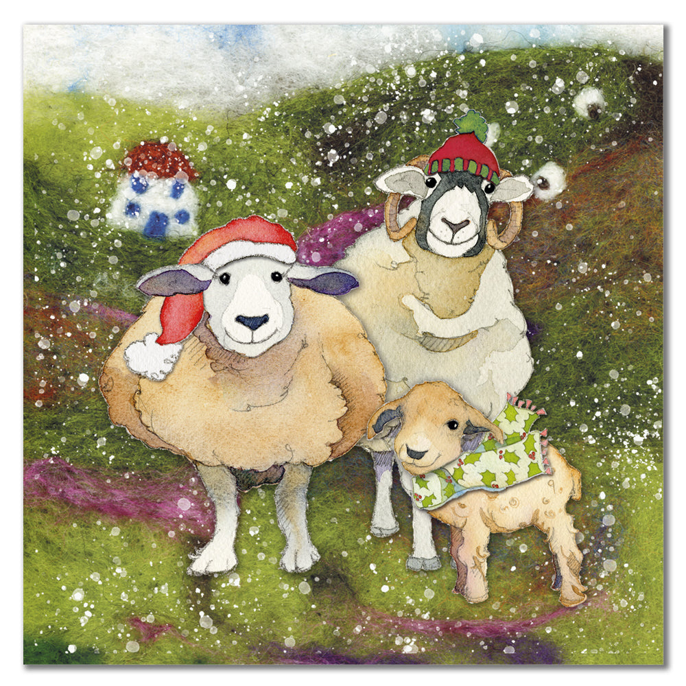 Emma Ball Christmas Card 6 Pack : Felted Sheep