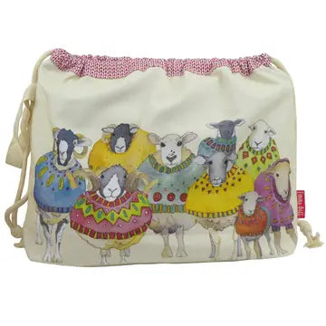 Emma Ball Sheep in Sweaters II Drawstring Bag